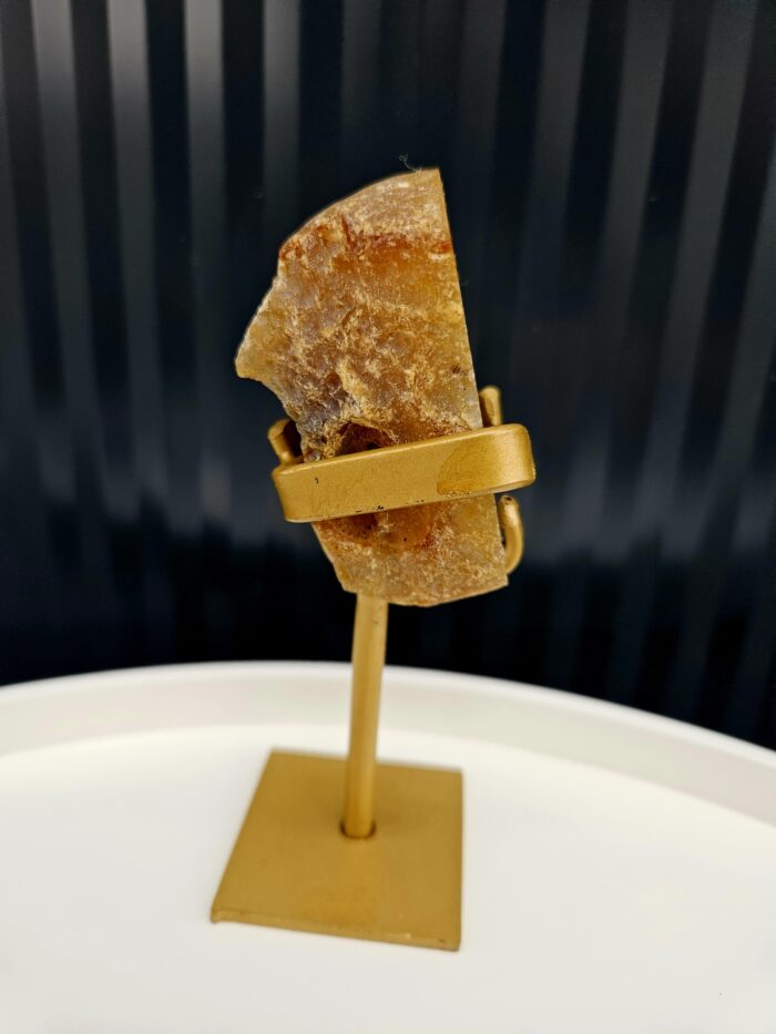 Achát GEODA na zlatom stojane č.4 – Obrázok 2