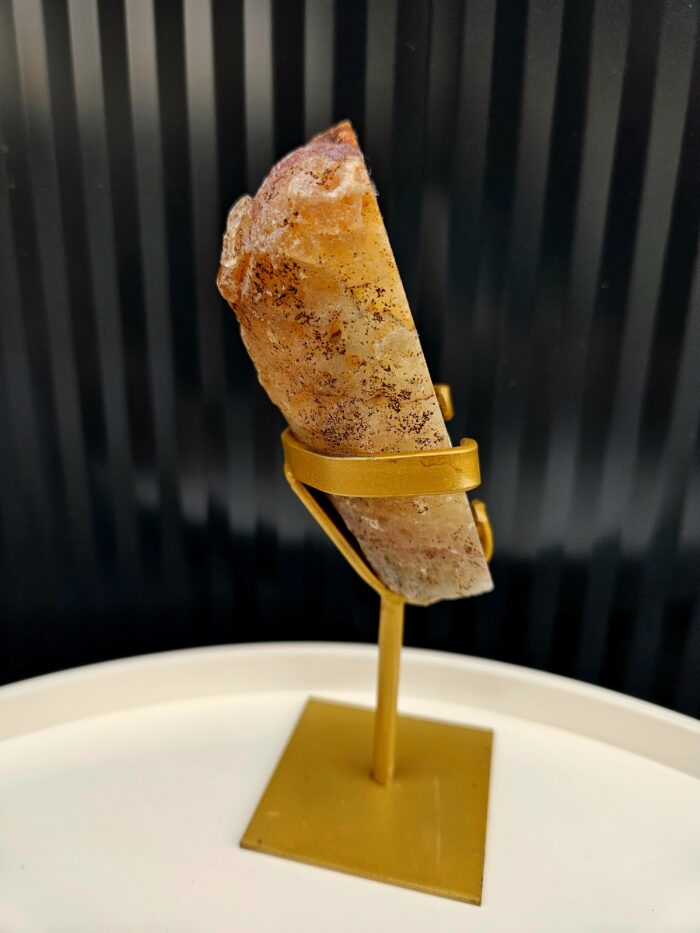 Achát GEODA na zlatom stojane č.6 – Obrázok 3