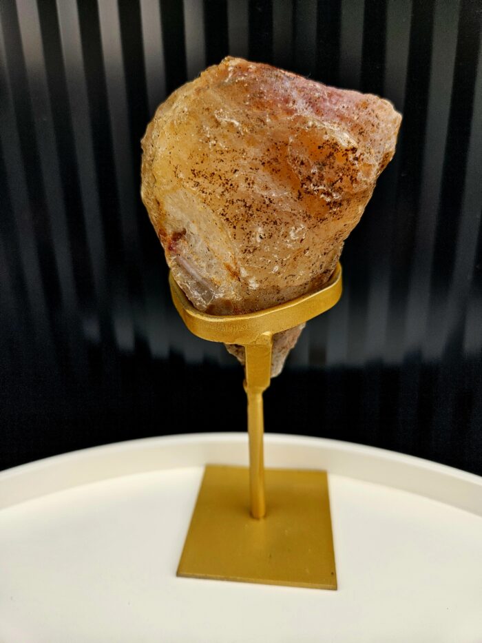 Achát GEODA na zlatom stojane č.6 – Obrázok 4