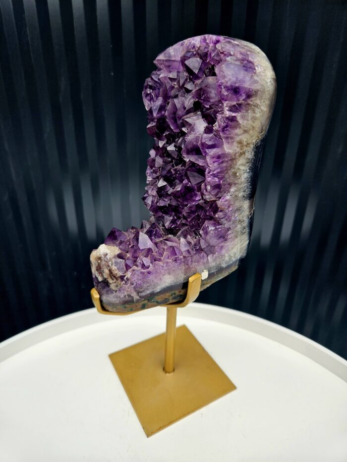 Ametyst drúza na zlatom stojane 1,26kg – Obrázok 3