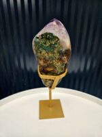 Ametyst drúza s Kalcitom na zlatom stojane 0,86kg – Obrázok 4