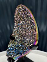 Aqua aura drúza na čiernom stojane 380g – Obrázok 4