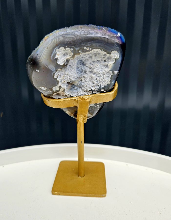 Aqua aura drúza na zlatom stojane 300g – Obrázok 5