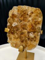 Citrín drúza na zlatom stojane 850g – Obrázok 2