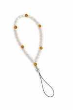 Šnúrka na mobil, kľúče, kabelku PERLY RIEČNE + JANTÁR