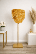 Luxusná Citrínová drúza na zlatom stojane 95cm  / 14,8kg