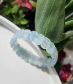 Akvamarín náramok platničkový fazetovaný