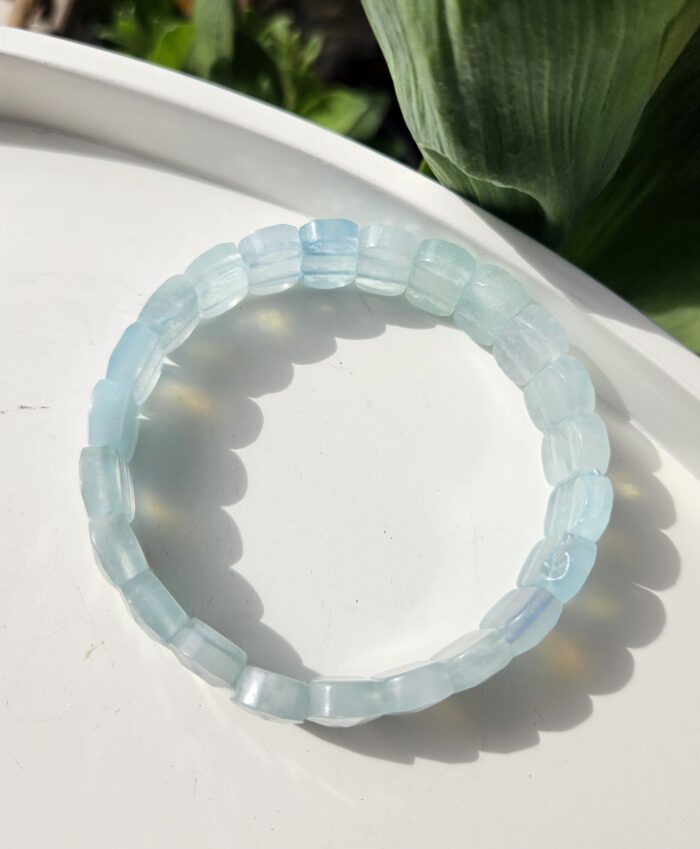 Akvamarín náramok platničkový fazetovaný – Obrázok 3