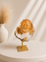 Citrín drúza na zlatom stojane 718g – Obrázok 2