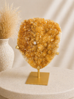 Citrín drúza na zlatom stojane 1812g