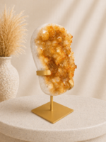 Citrín drúza na zlatom stojane 1570g – Obrázok 3