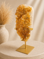 Citrín drúza na zlatom stojane 1700g – Obrázok 2