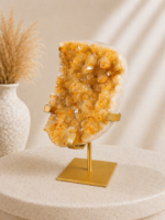 Citrín drúza na zlatom stojane 1570g – Obrázok 2