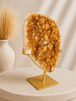 Citrín drúza na zlatom stojane 1812g – Obrázok 3