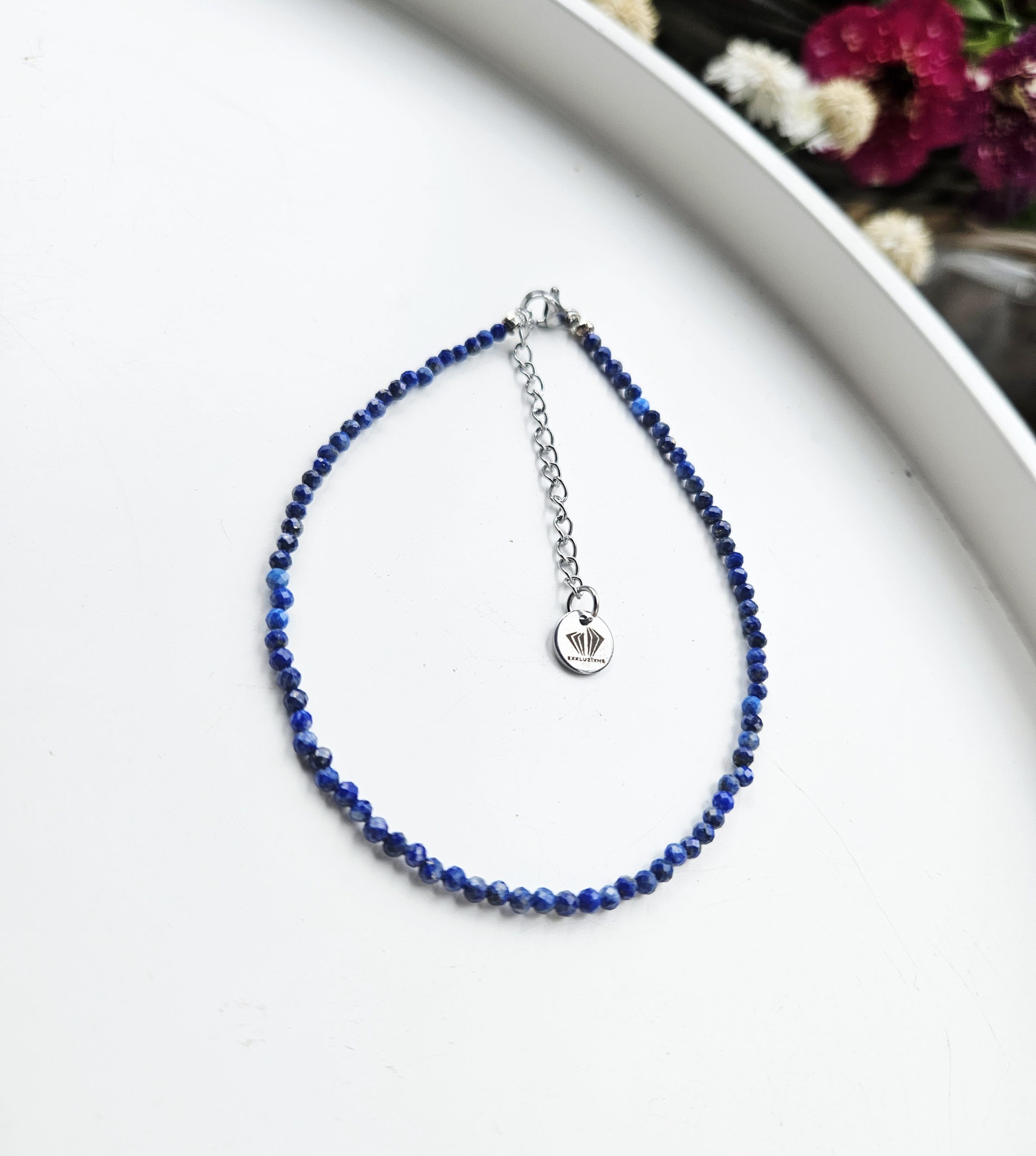 Lapis lazuli fazetovaný náramok na nohu 2mm