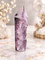 Ametyst s Achátom OBELISK 10cm – Obrázok 3